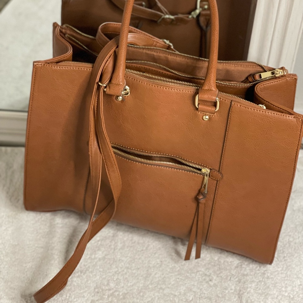 Merona Large brown Purse Computer Bag briefcase